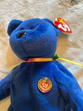TY Beanie Baby RARE 1998 "Clubby" Bear With Errors Tush Tag Stamped MINT